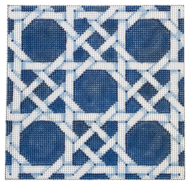 IS-503B Blue/White Caning Square Insert 5” x 5” 18 Mesh Associated Talents 