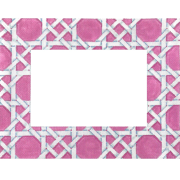 PF-277P Pink/White Caning Pattern Frame 6" x 4" opening Associated Talents 