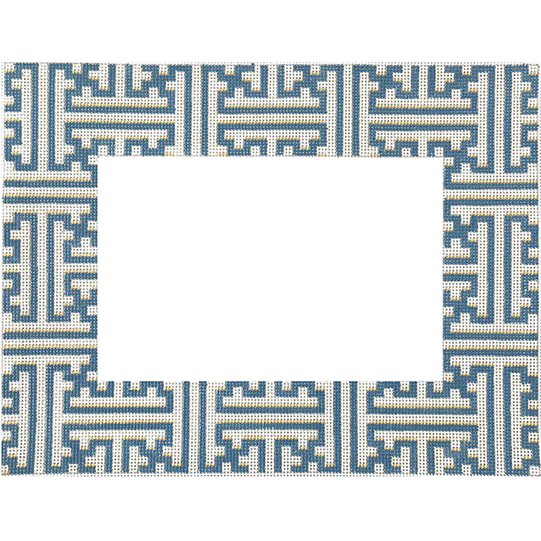 PF-282 Blue/Cream Fretwork Frame 6" x 4" opening  Associated Talents 