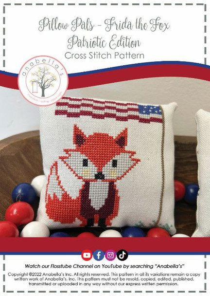 Frida the Fox PillowPal™Stitch Count 64 x 64 by Anabella's 23-2025 YT