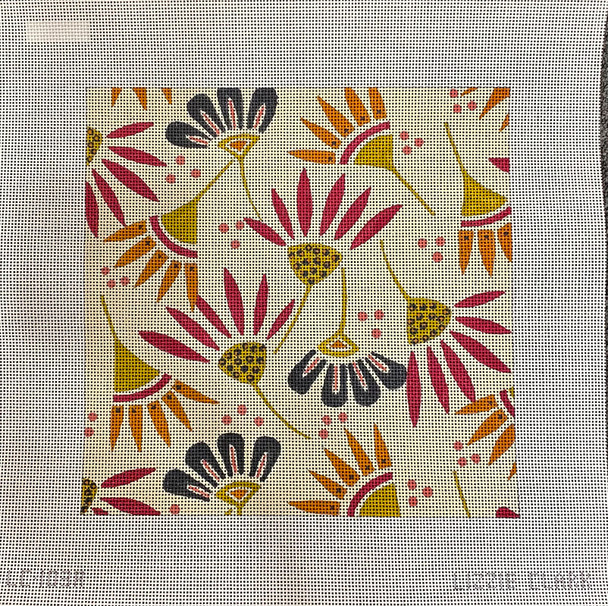 103A Cream w/flowers 10 x 10 13 Mesh Lizzie Clark Designs PreOrder