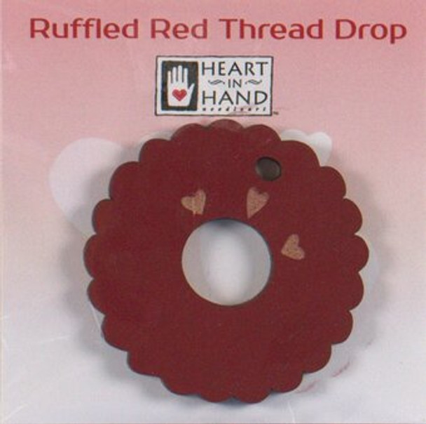 Z Ruffles Red Thread Drop Heart In Hand