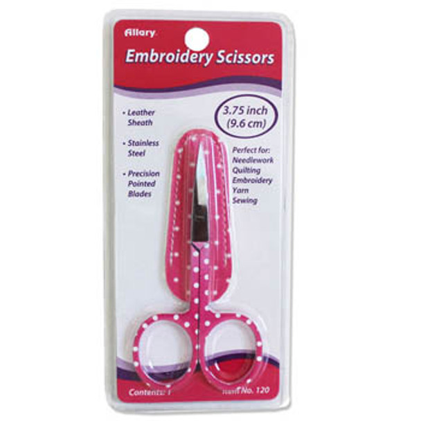 Embroidery Pink Dot Scissors3.75" (Item 120) by Allary Corporation 20-1584