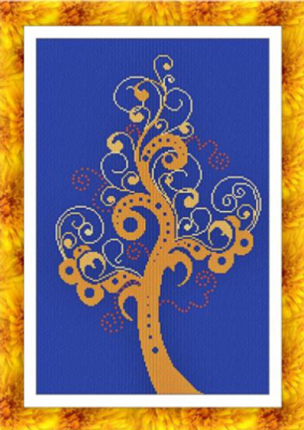 AAN702 Albero Della Allegria (Tree of Cheerful) 128 x 207 Requires In Addition Bead: 02013  Alessandra Adelaide Needleworks