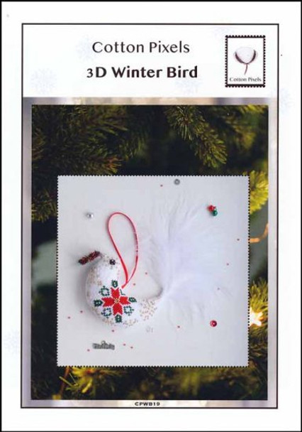 3D Winter Bird 55W x 40H Cotton Pixels 22-1634 YT