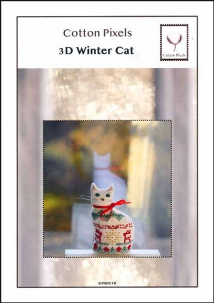 3D Winter Cat 38 x 59 Cotton Pixels 22-1631 YT