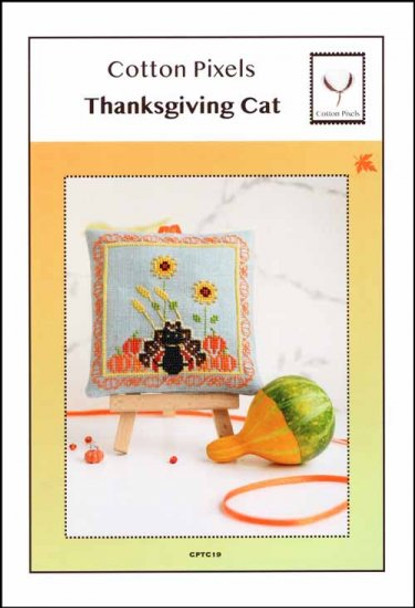 Thanksgiving Cat 64W x 64H Cotton Pixels 22-2576 YT