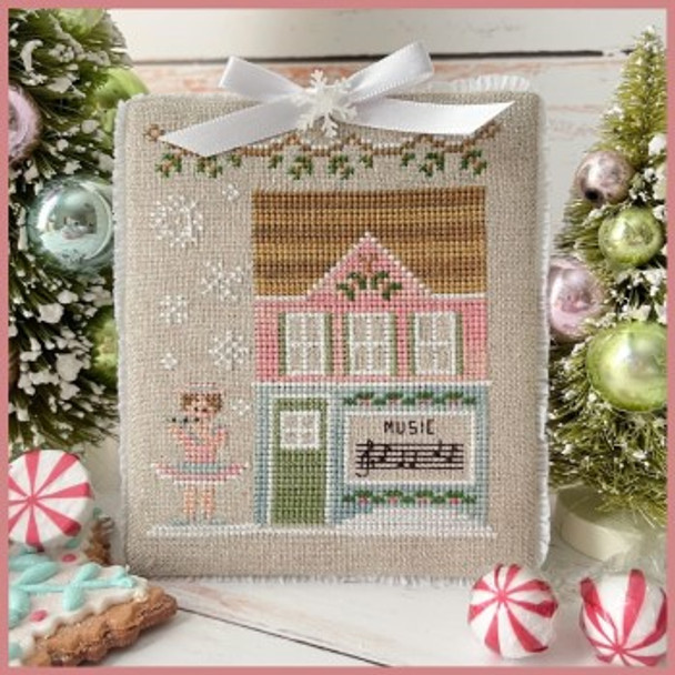 Nutcracker Village 7 - Mirliton's Music Store 59w x 71h by Country Cottage Needleworks 22-1795  YT