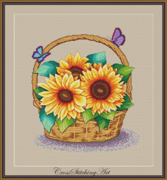 Sunny Basket 159w x 185h by Cross Stitching Art 22-1918