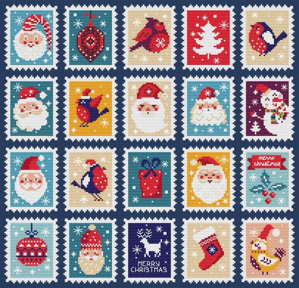 Christmas Stamps Artmishka Counted Cross Stitch Pattern