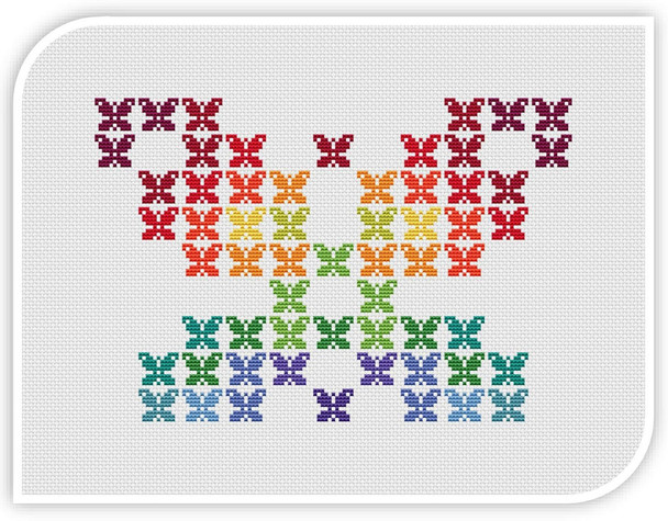 Rainbow Butterfly  Artmishka Counted Cross Stitch Pattern
