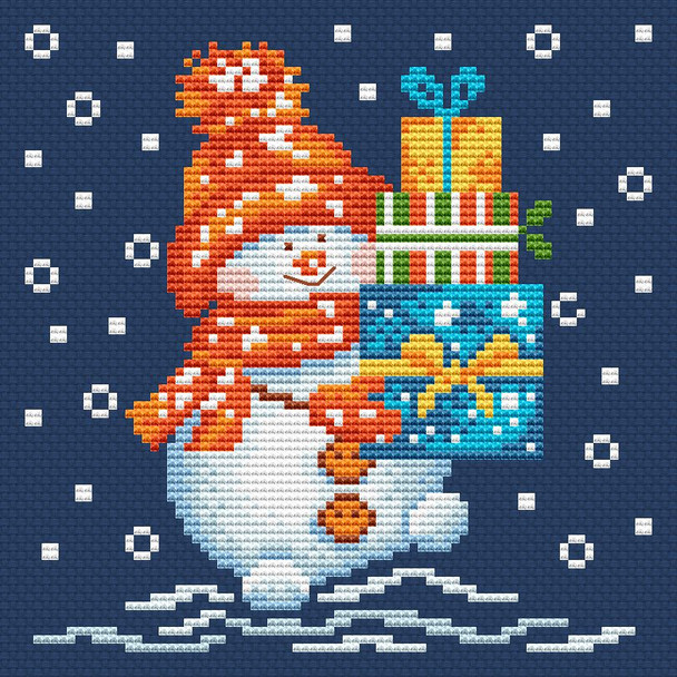 Snowman Artmishka Counted Cross Stitch Pattern