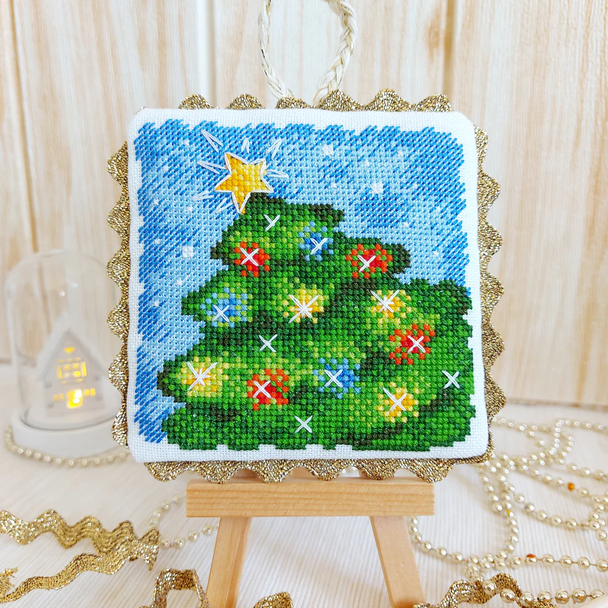 Starry Night Christmas Ornament Artmishka Counted Cross Stitch Pattern