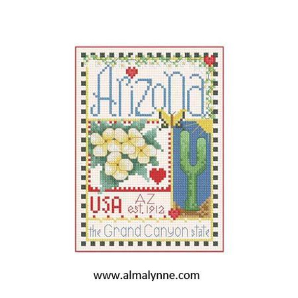 Arizona Little State Sampler 58w x 82h Alma Lynne Originals