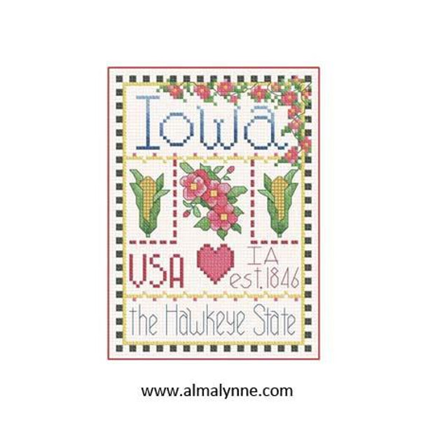 Iowa Little State Sampler 58w x 82h Alma Lynne Originals