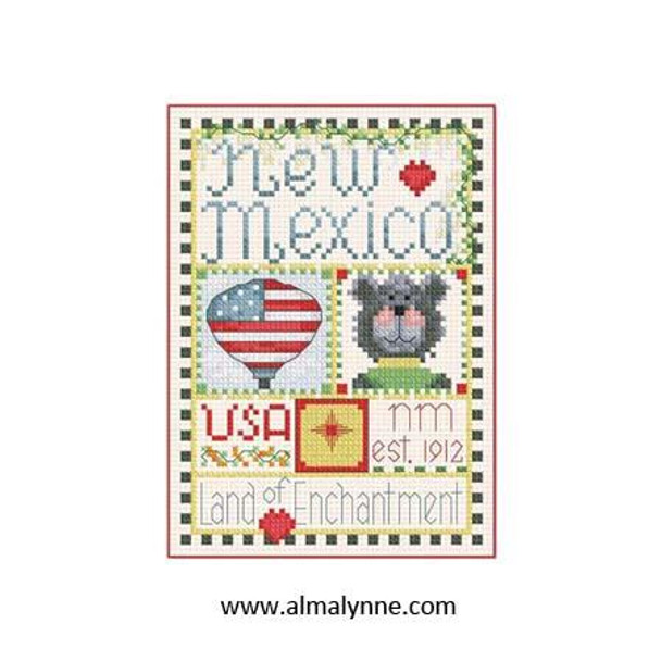 New Mexico Little State Sampler 58w x 82h Alma Lynne Originals