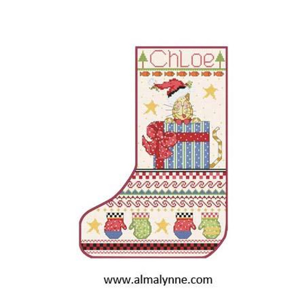 Here, Kitty! Stocking 132w x 186h Alma Lynne Originals