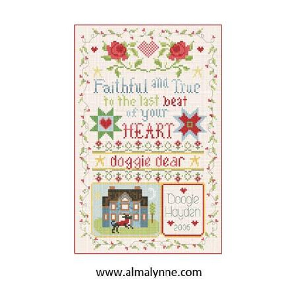 Doggie Dear Sampler 99w x 157h Alma Lynne Originals