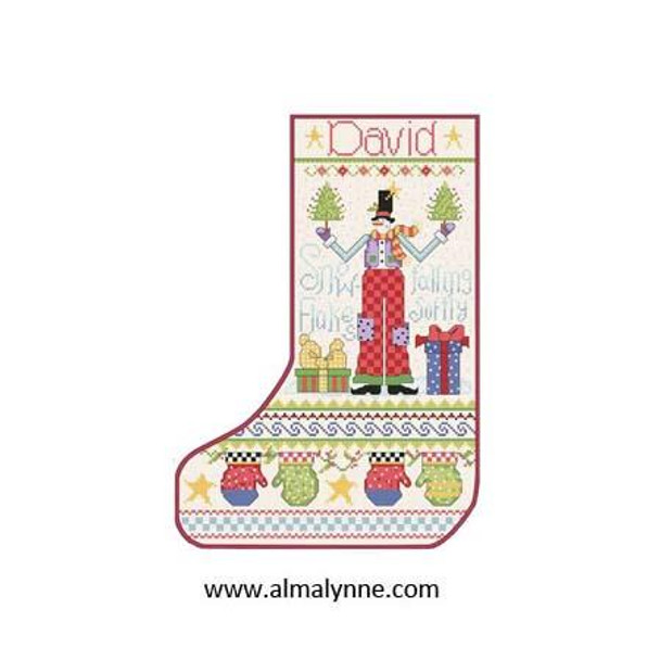 Snowflake Snowman Stocking Alma Lynne Originals