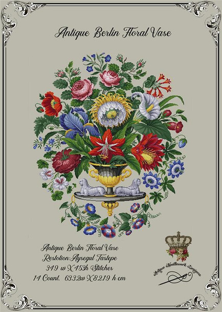 Antique Floral Vase -A Needlework Design