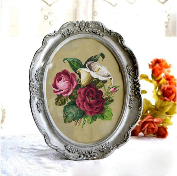 Calla Lily and Roses-A Antique Needlework Design