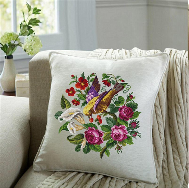 Floral Bird Antique Needlework Design