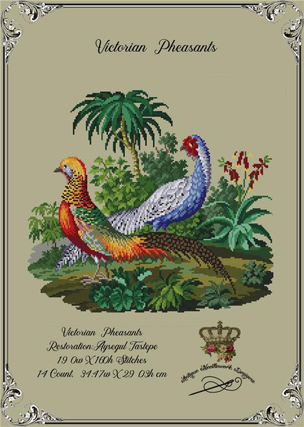 Victorian Pheasants - A Antique Needlework Design