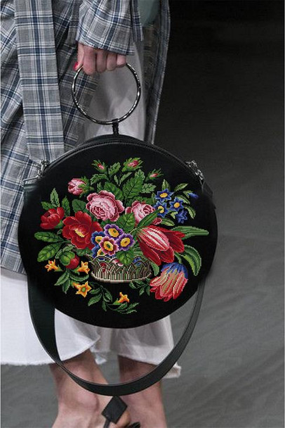 Antique Floral Basket-E Antique Needlework Design