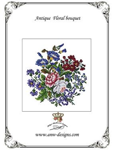 Antique Floral Bouquet -1 -A Antique Needlework Design