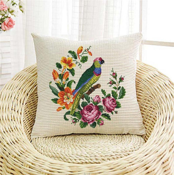 Exotic Birds and Garden Flowers -A Antique Needlework Design