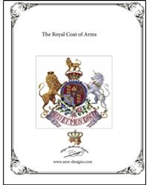 The Royal Coat of Arms -A 205w X 212h Stitches Antique Needlework Design