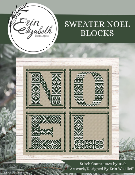 Sweater Noel Blocks 105 x 105 Erin Elizabeth Designs