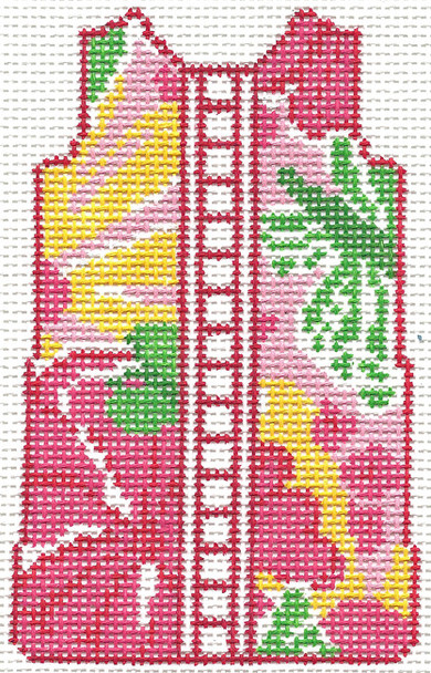 MS11A Pink Shift 4" x 2.5" #18 mesh Two Sisters Designs (Barbara Bergsten Designs)