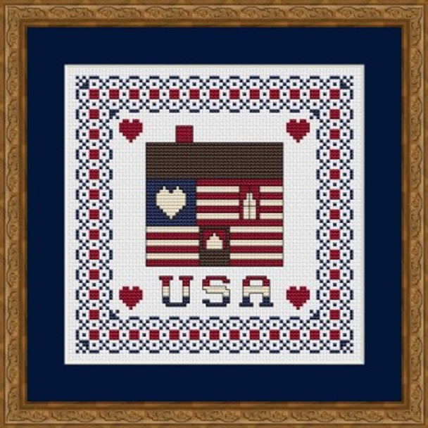 Patriotic At Heart Cabin by Happiness Is Heartmade 22-1237