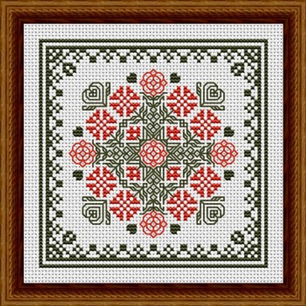 October Hearts Square With Marigolds 68w x 68h by Happiness Is Heartmade 22-2815
