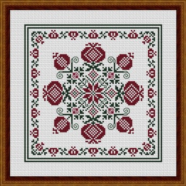 Pomegranate Square 97w x 97h by Happiness Is Heartmade 22-1799