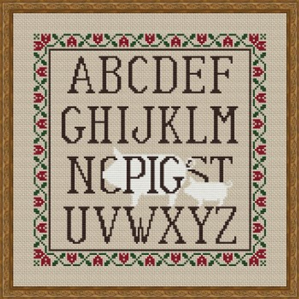 LMNO Pig - Piggie Alphabet 125w x 125h by Happiness Is Heartmade 22-1538