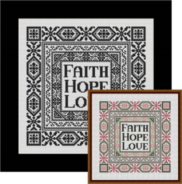 Faith Hope Love 141w x 141h by Happiness Is Heartmade 22-1653