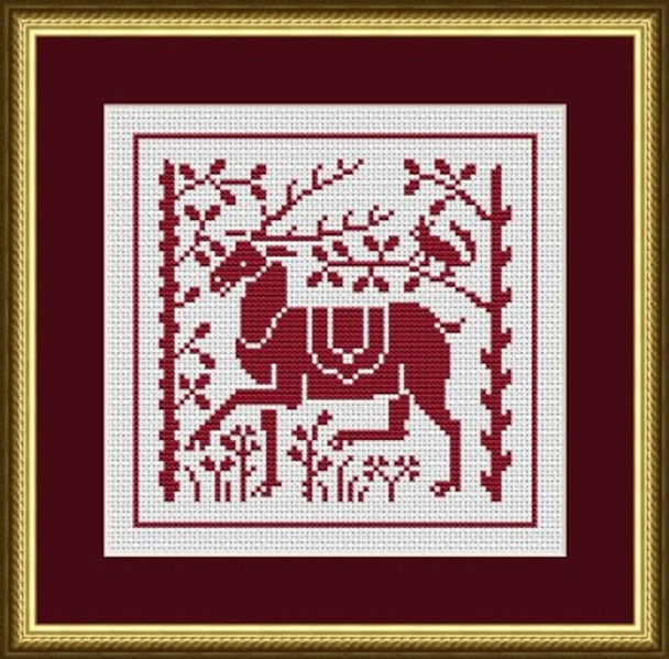 Antique Reindeer In The Forest 79w x 77h by Happiness Is Heartmade 22-2814