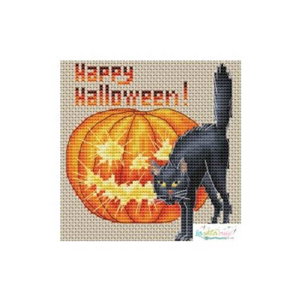 Happy Halloween (Black Cat & Jack O Lantern) by Les Petites Croix De Lucie 22-1271