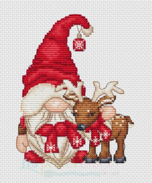 Reindeer Christmas Gnome 60w x 80h by Les Petites Croix De Lucie 22-3031