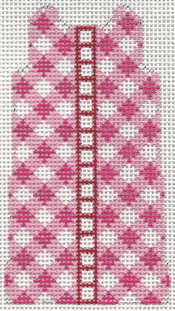 MS31A Pink Gingham Shift 4" x 2.5" #18 mesh Two Sisters Designs (Barbara Bergsten Designs)