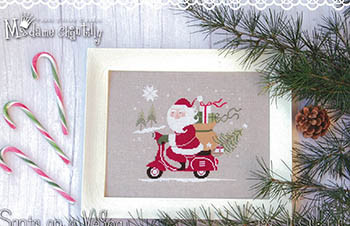 Santa On A Vespa 122w x 103h by Madame Chantilly 22-3155