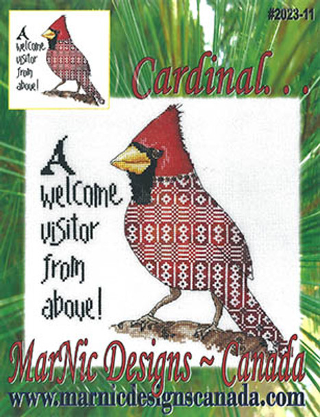 Cardinal - A Welcome Visitor From Above 128w x 137h by MarNic Designs 23-2246