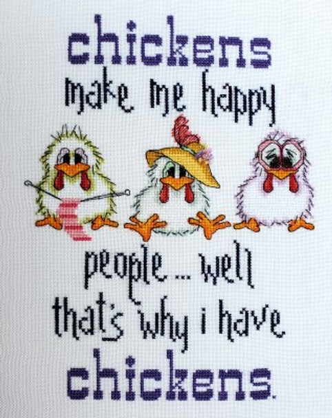 Chickens Make Me Happy 100w x 137h by MarNic Designs 22-1906