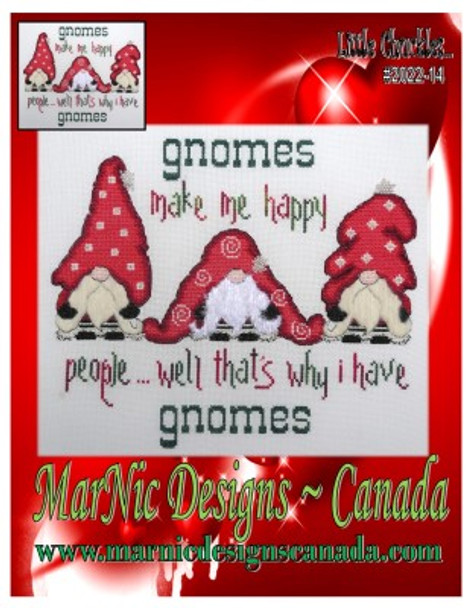 Gnomes Make Me Happy 153w x 126h by MarNic Designs 22-2970