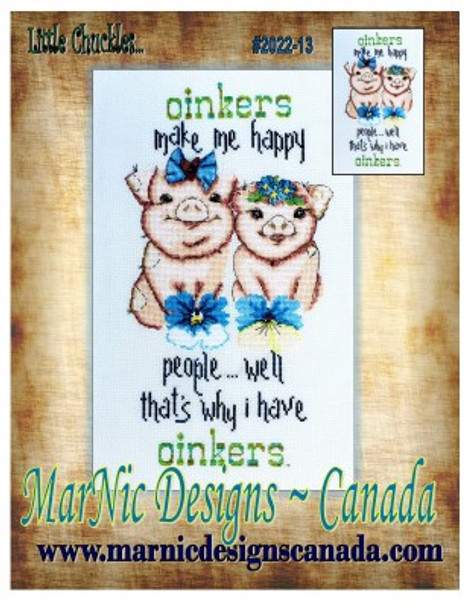 Oinkers Make Me Happy 101w x 190h by MarNic Designs 22-2839