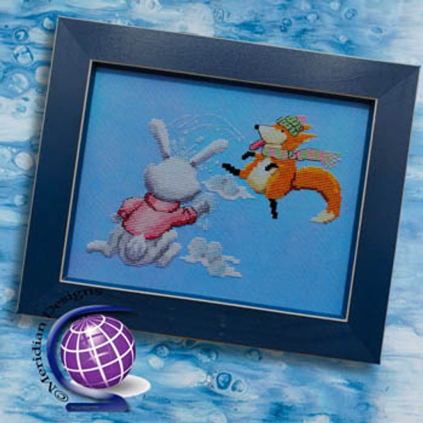 zDD Finneas Fox's Winter Fun by Meridian Designs For Cross Stitch