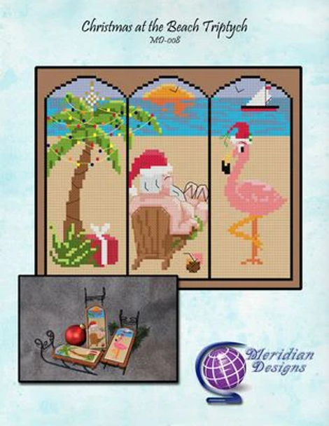 zDD Christmas At The Beach Triptych by Meridian Designs For Cross Stitch