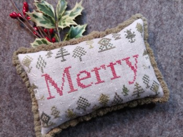 Be Merry 84w x 52h by Mojo Stitches 22-1892 YT